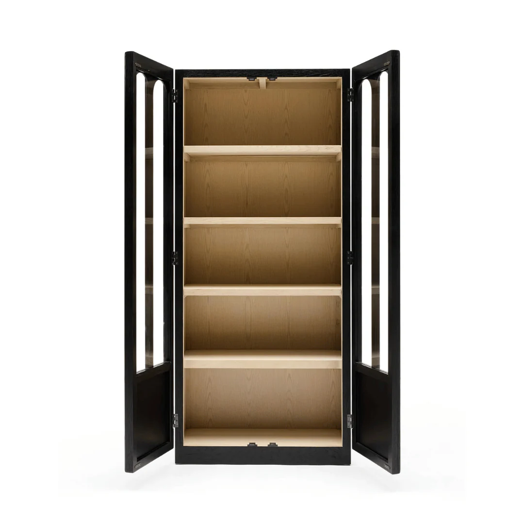 Modern Black oak Oak Storage Cabinet with Storage for Office