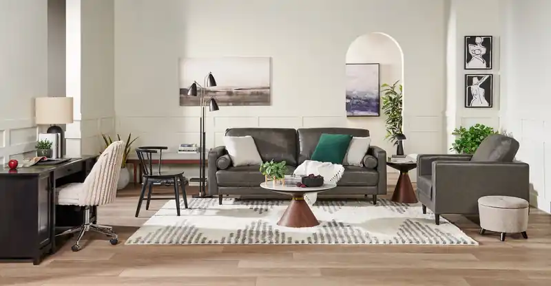 31.5 Modern Round Coffee Table with White Sintered Stone Top