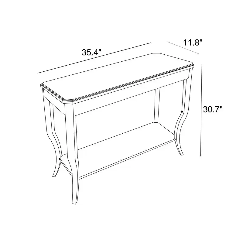 Galano Wood Console Table 35.4 W  11.8 D  30.7 H