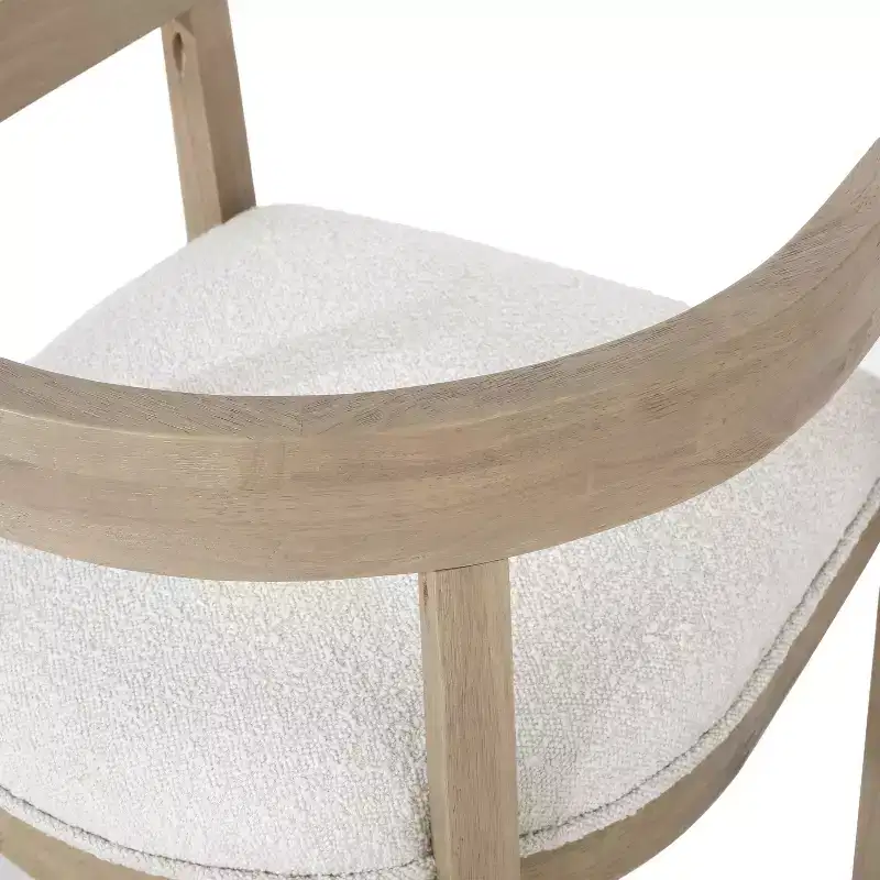 GDFStudio Ladieu Rustic Fabric Upholstered Wood 5 Piece Dining Set