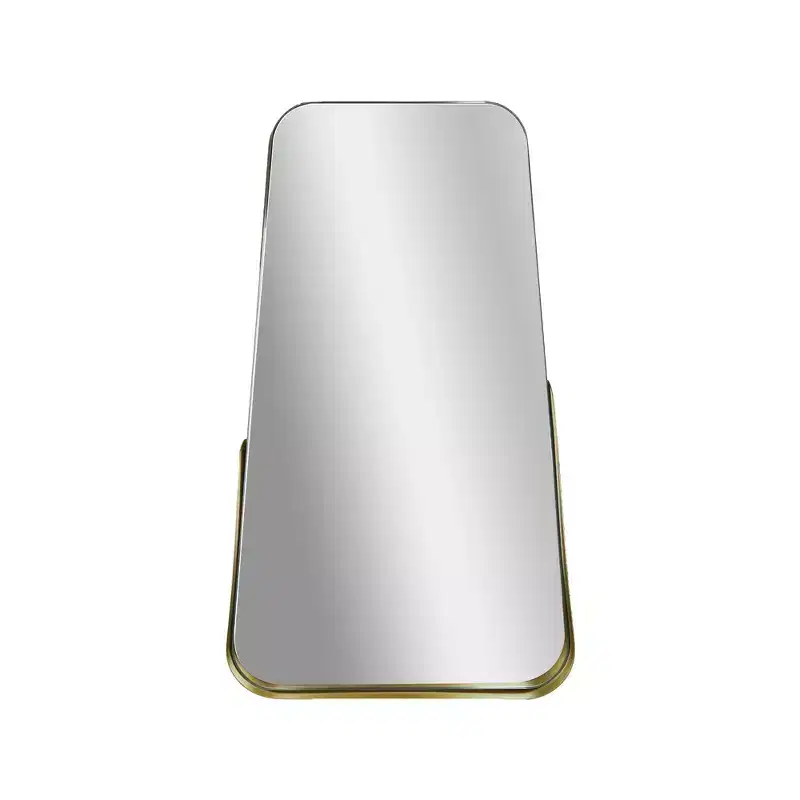 14" x 24" Thin Raised Lip Partial Metal Framed Oblong Accent Mirror Gold - Head West