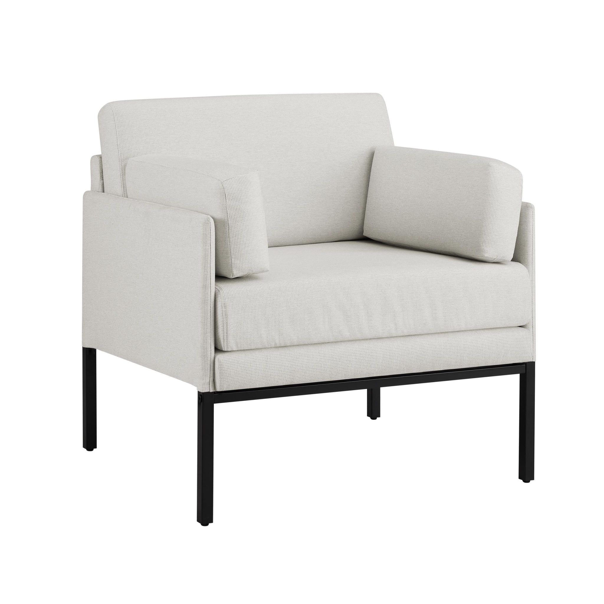 Boho Natural Stripe Woven Accent Chair with Textured Finish for Living Room