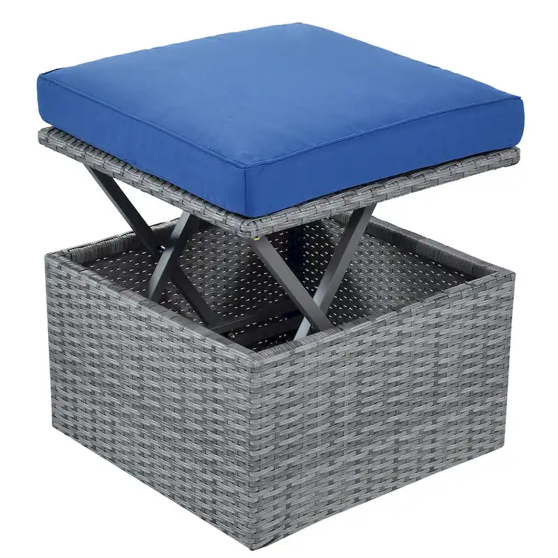 Modular Daybed Sunbed Patio Canopy Bed Wicker Conversation Set