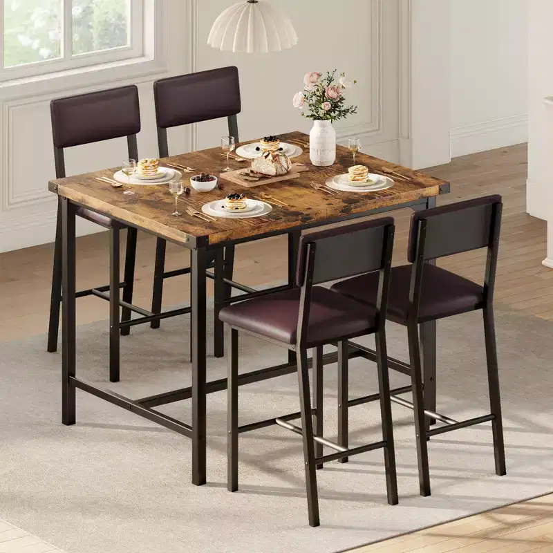 Bar Dining Table Set, Modern Dining Furniture, Dining Room Furniture, Durable Construction, Space-Saving Design