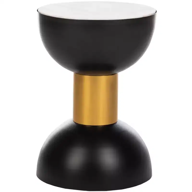 Zephyr Round Accent Table - ACC3212 - White/Black - Safavieh