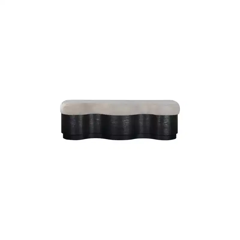 Meridian Furniture,Savoy Velour Fur Fabric Bench