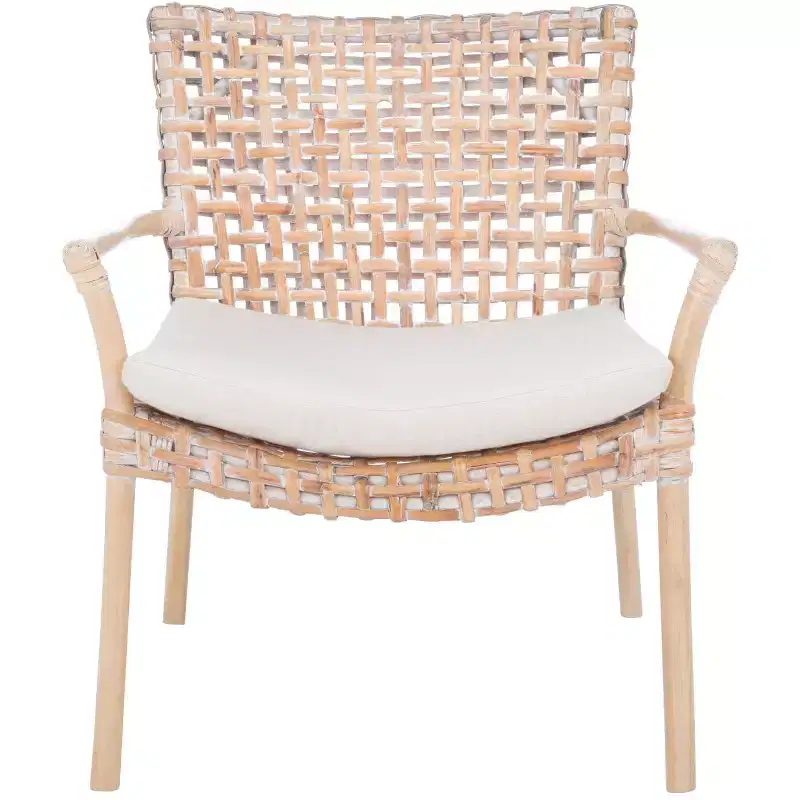 Collette Rattn Accent Chair W/ Cushion - ACH6515 - Safavieh