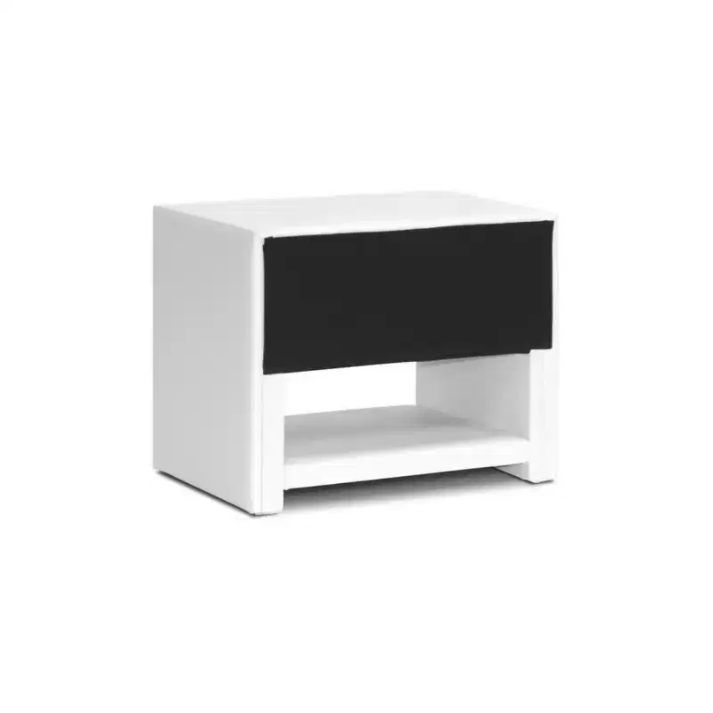 Upholstered Modern Nightstand White