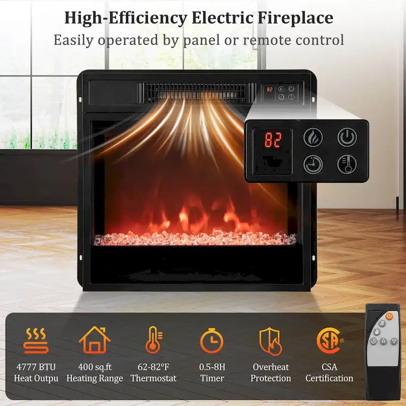 Costway TV Stand with Electric Fireplace LED Lights Remote Controls - See Details