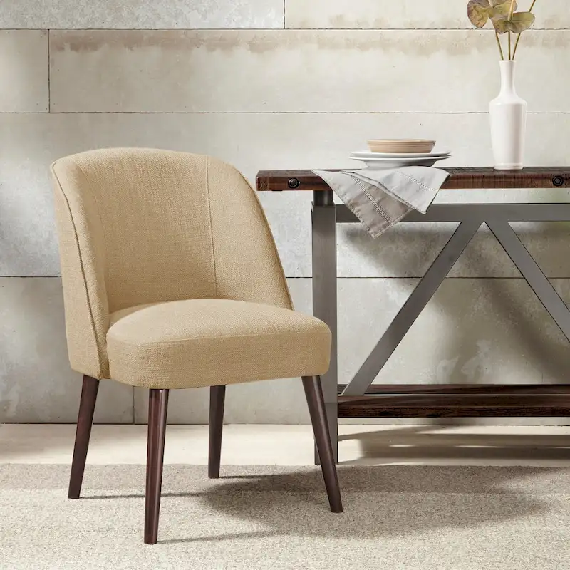 Madison Park Larkin Natural Rounded Back Dining Chair - 22.25w x 24.5d x 34.6h