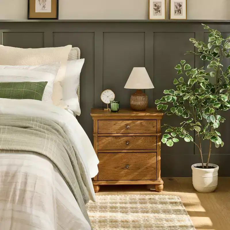 3pc Classic 3 Drawer Wooden Nightstands - Hearth & Hand with Magnolia
