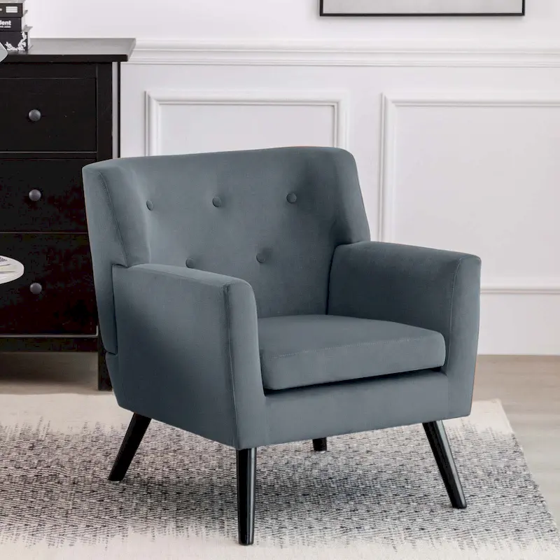 Velvet Accent Armchair with Tufted Back – 28.35