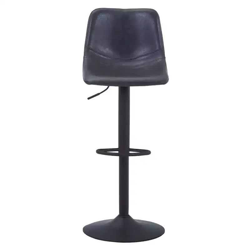 Adjustable Swivel Bar Stool Set of 2 Faux Leather Footrest Counter Height Kitchen