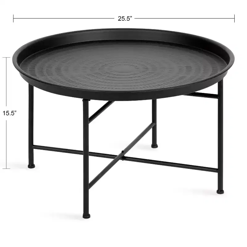 Kate and Laurel Mahdavi Round Metal Coffee Table