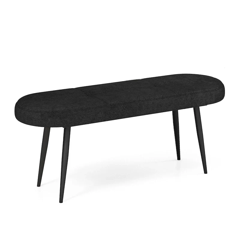 Gymax 47 Upholstered Entryway Bench w/ Padded Seat & Heavy-duty