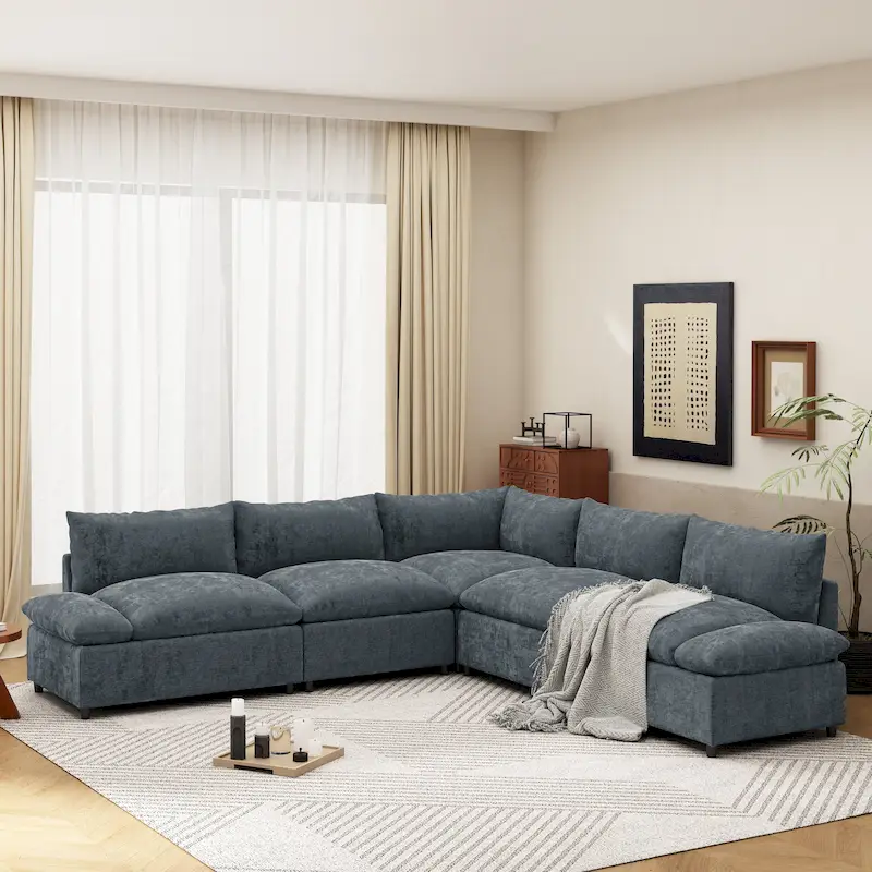 Christopher Knight Home - Harper 115 Modular Upholstery Sectional Sofa with Plush Cushions and Hidden Storage Compartments