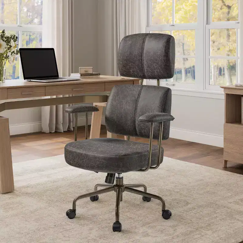 Faux Suede Fabric High Back Office Chair