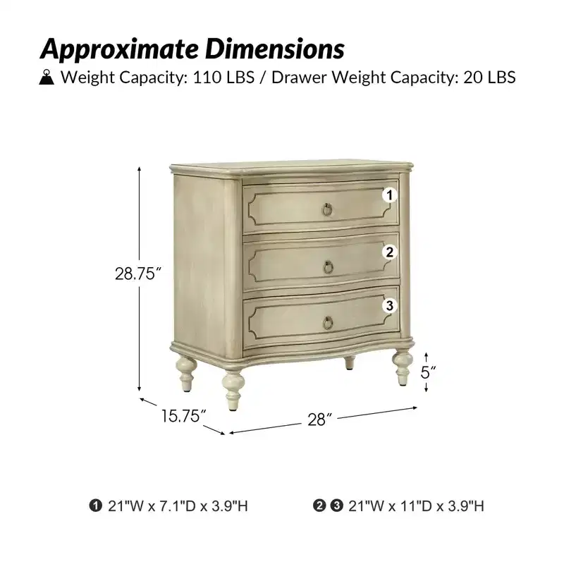 Linus 3-Drawer end table Set of 2| ART OF LIVING DESIGNS
