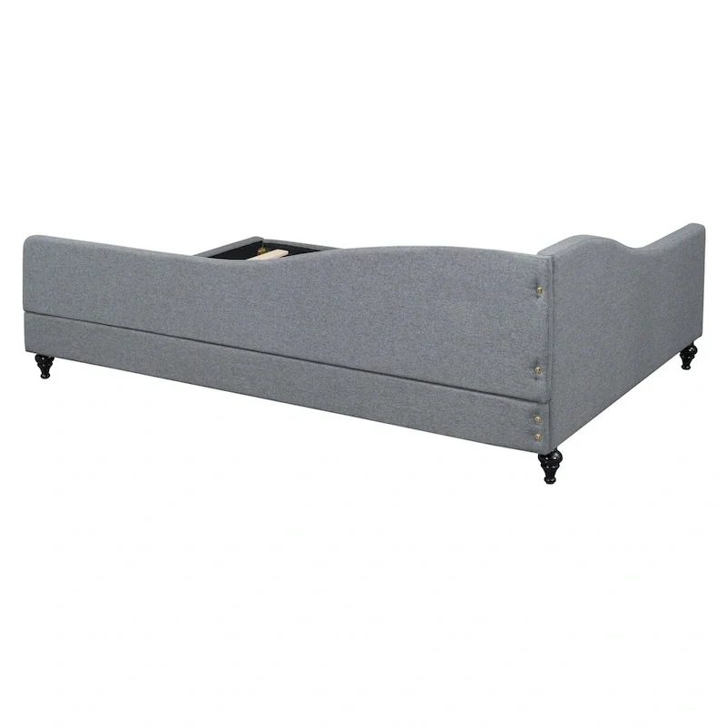L-Shaped Semi-Enclosed Daybed with Solid Wood Legs