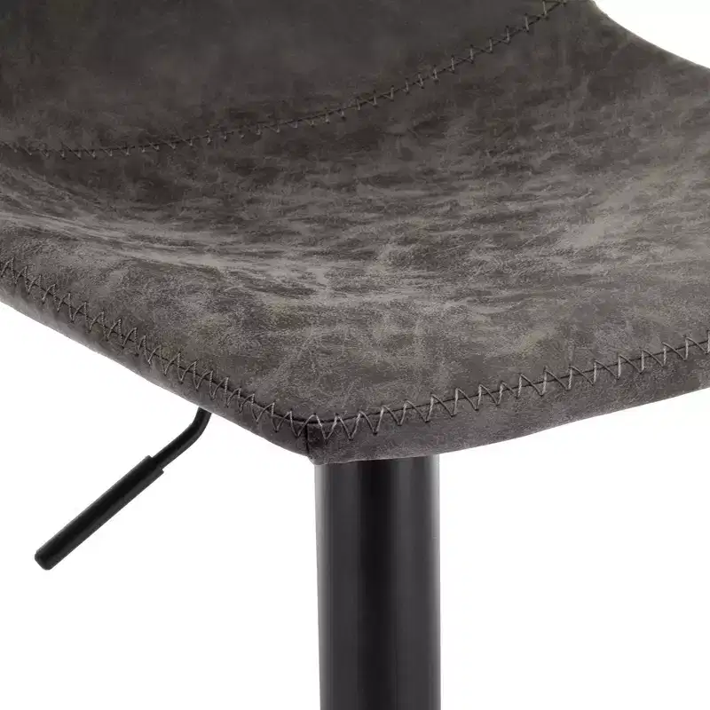 Adjustable Swivel Bar Stool Set of 2 Faux Leather Footrest Counter Height Kitchen