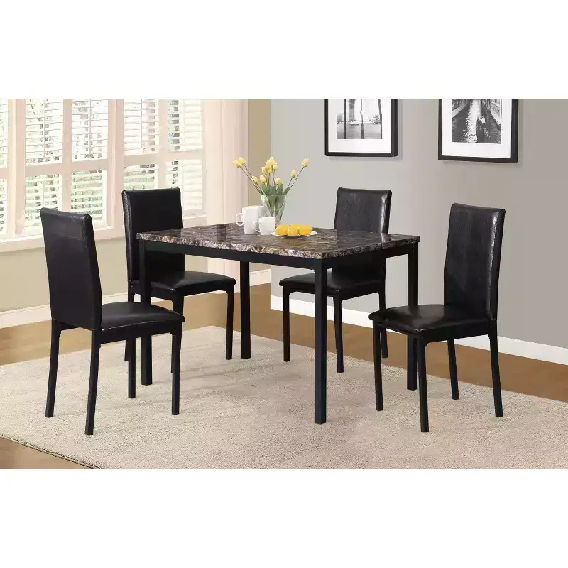 Dining Table 48 Modern Dining Table CKitchen Table with Faux Marble Top and Metal Legs for Dining Room, Living Room