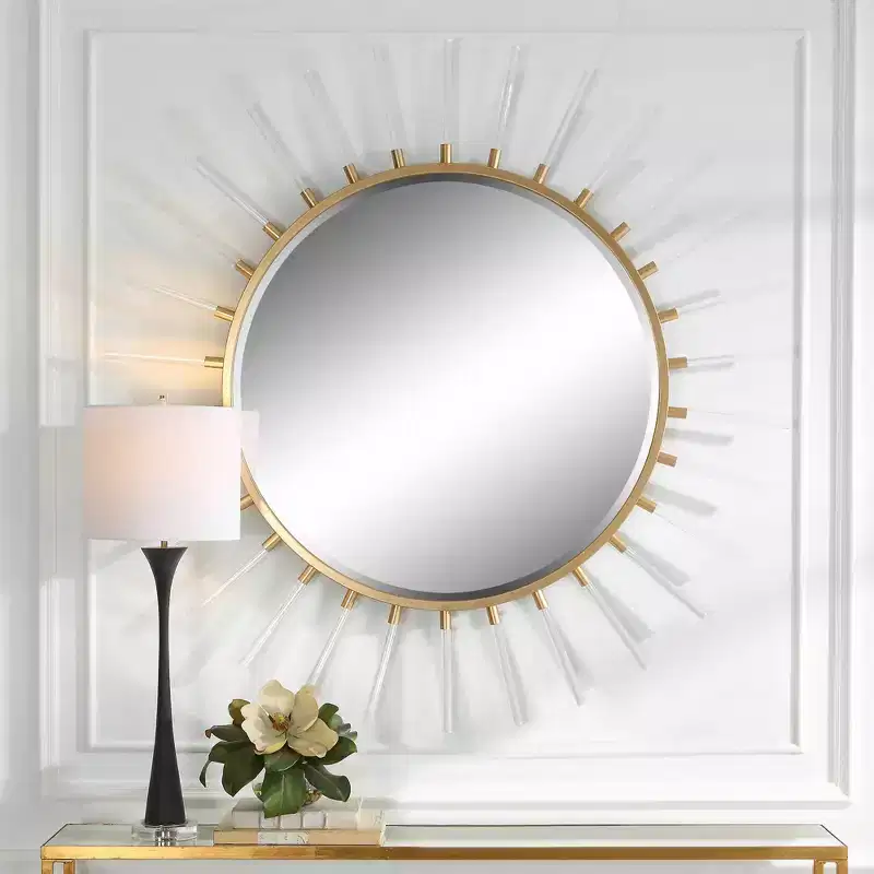 Gold Leaf 55 Inch Sunburst Wall Mirror