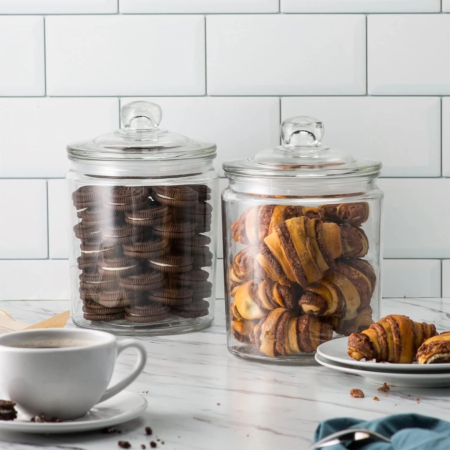 Glass Storage Containers with Airtight Lids, Set of 2