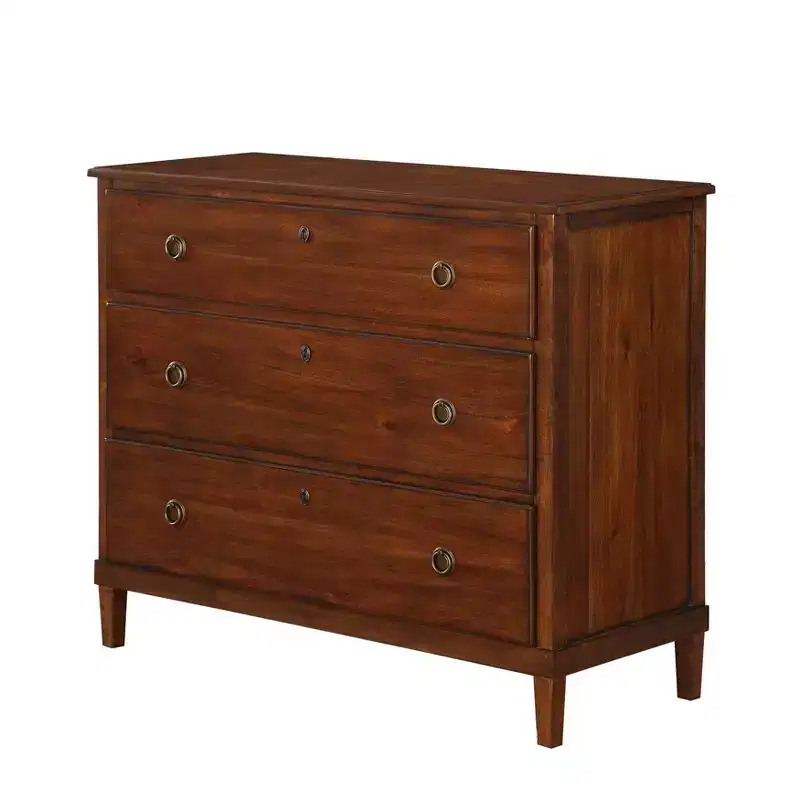 Comfort Pointe Cambridge Dresser Brown: Transitional Style, Metal Glides, Safety Stops, No Assembly Required