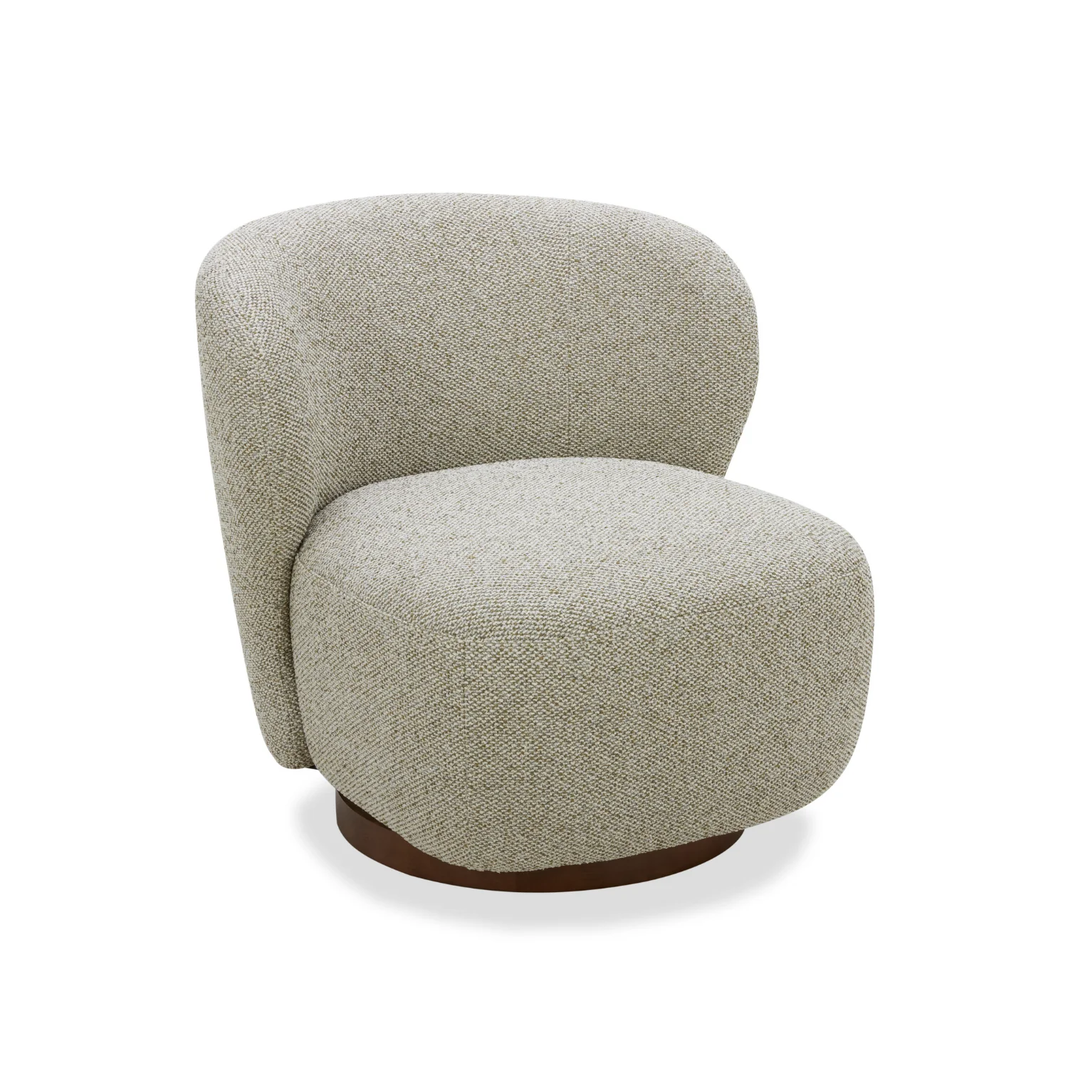 Mid-Century Lounge Chair with Upholstered, Swivel - Living Room