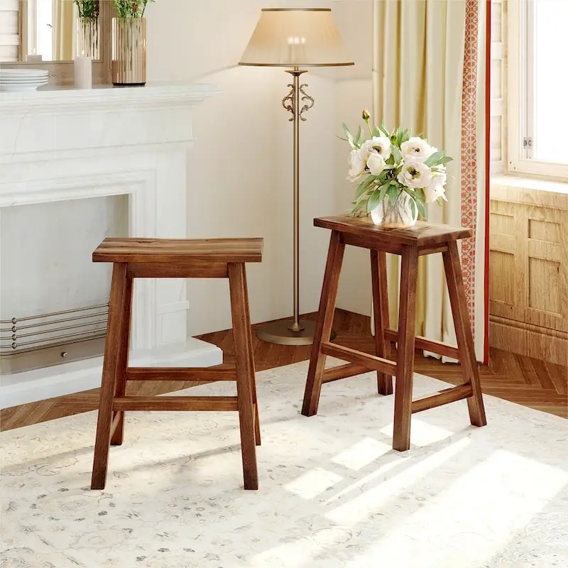 Wood Rustic 3-piece 45 Stationary Kitchen Island Set