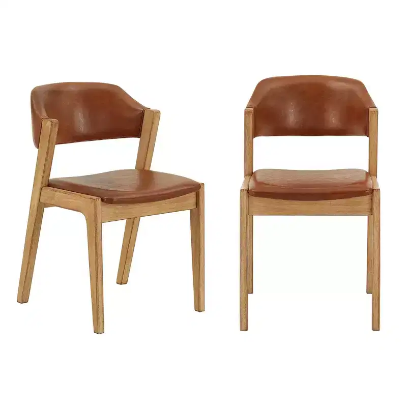 Abstergo Modern Scandinavian Wood Finish Dining Chair (Set of 2) - iNSPIREQ