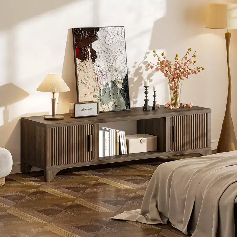 Mid-Century Modern TV Stand for 55–65