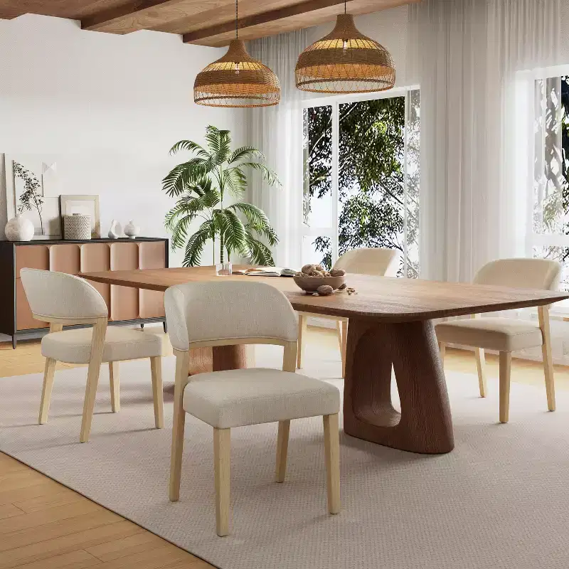 Christopher Knight Home Ata Modern Rubberwood Upholstered Dining Chairs (Set of 4)