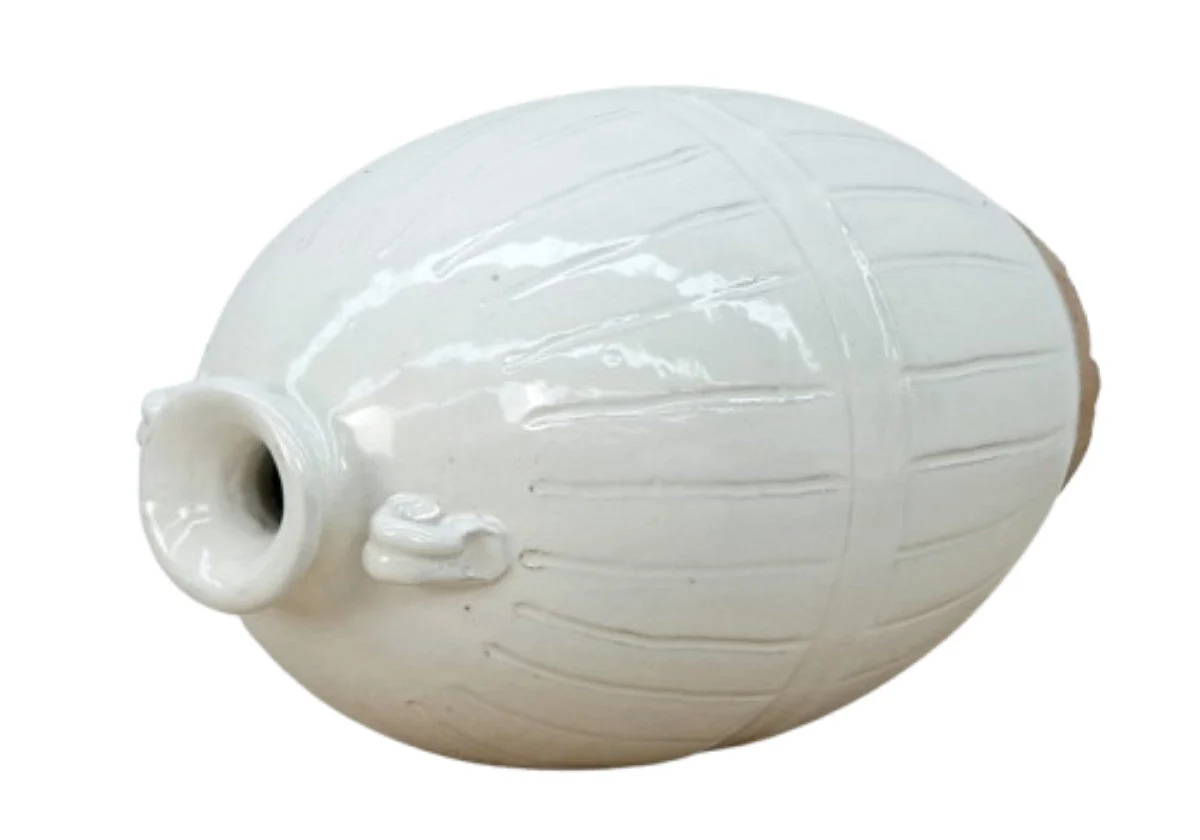 Minimalist Ceramic Planter with Striped Elongated Design for Living Room & Study
