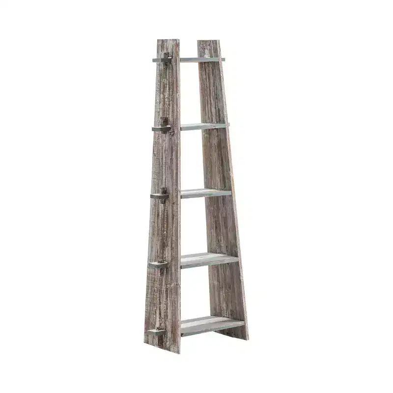 Crestview Collection 67 in. Blue Solid Wood 4 Shelf Etagere