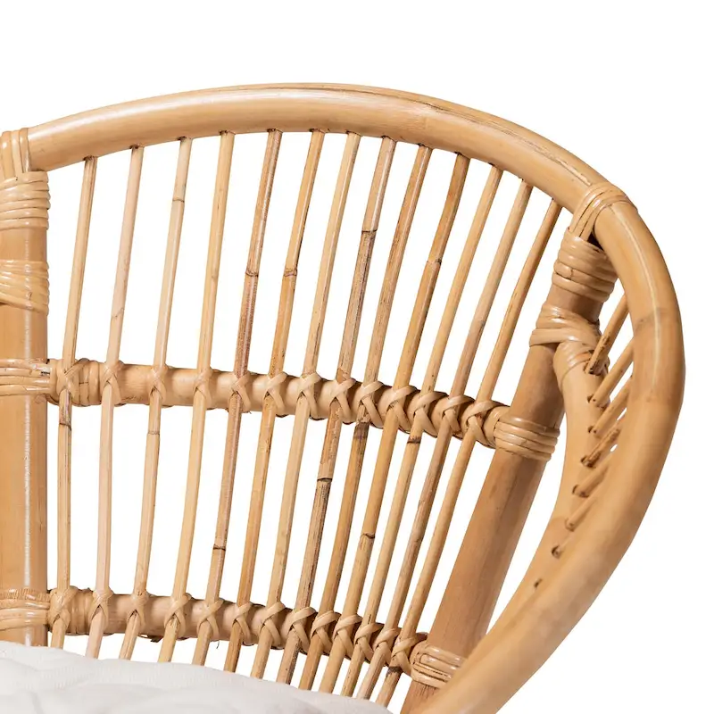 Adrina Modern Bohemian Natural Brown Rattan Dining Chair