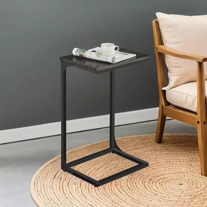 LEDREM TV Trays Set Of 2 C Table Couch Side Table Set Of 2 C Shaped End Table Couch Tables That Slide Under