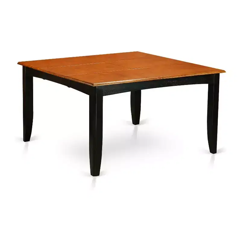 HomeStock Belmont 9Pc Square 36/54 Inch Family Table With 18 In Butterfly Leaf And 8 Wood Seat Dining Chairs