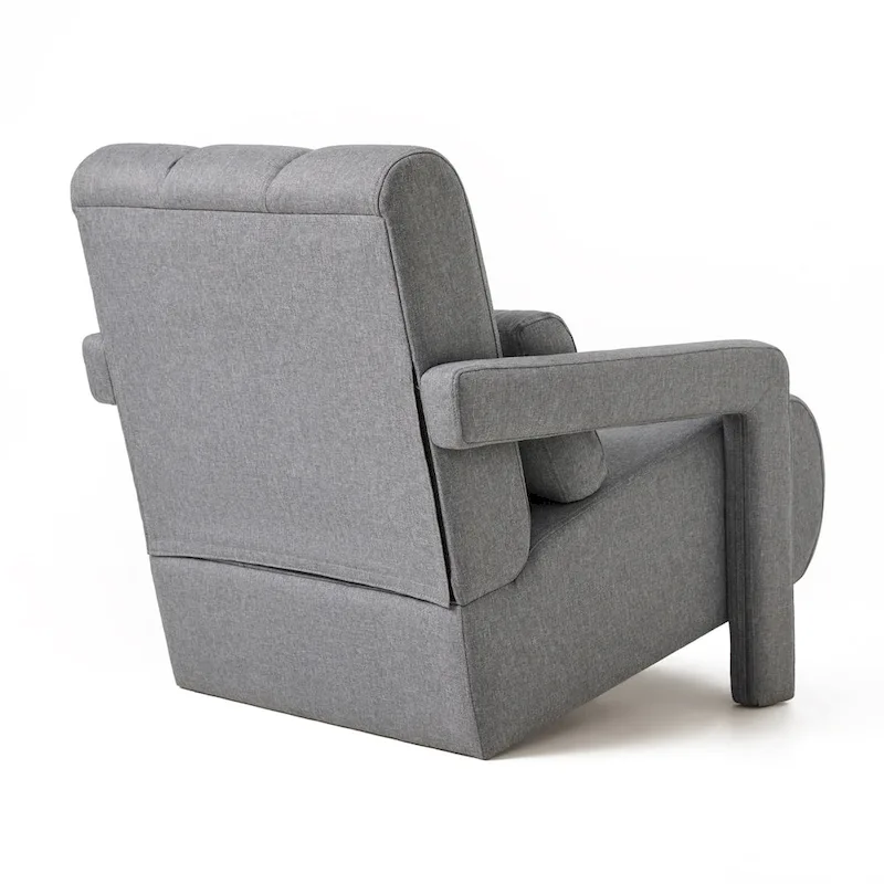 Modern Linen Upholstered Accent Chair with 1 Pillow, Set of 1