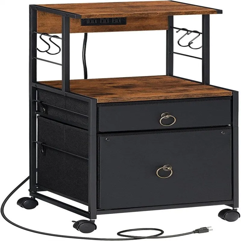 2-Drawer File Cabinet with Power Outlet