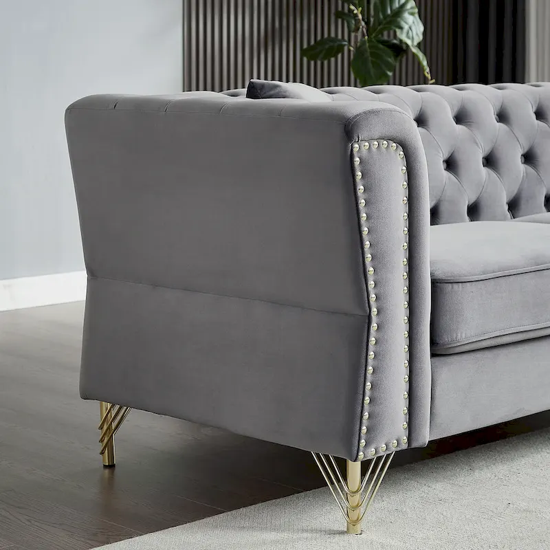 60.2 Chesterfield Velvet Sofa