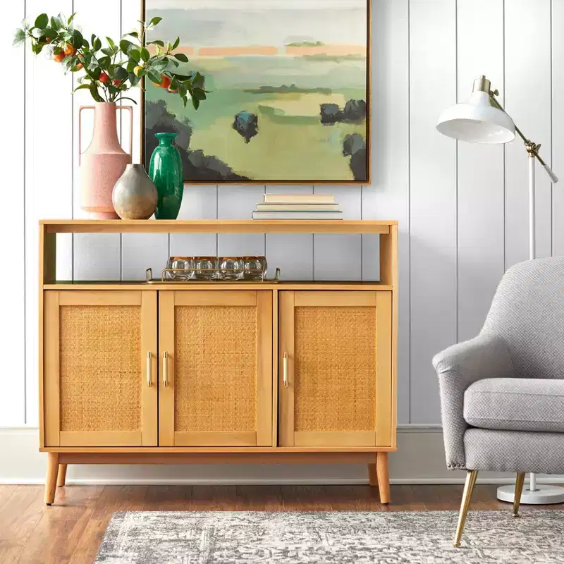 Buylateral Ervine Sideboard: Credenza Buffet Console, Adjustable Shelves