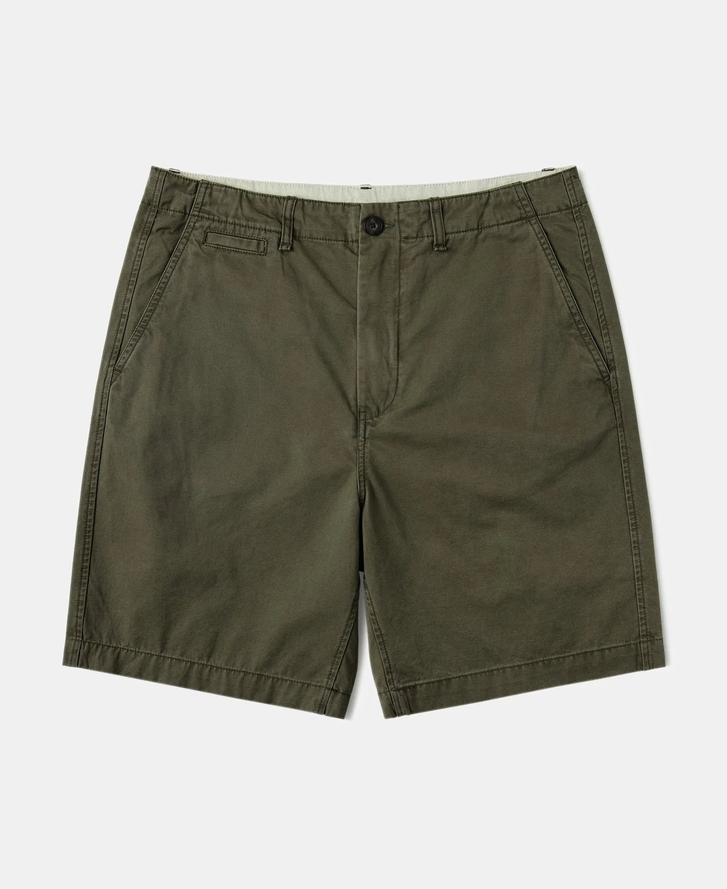1930s Washed Officer Chino Shorts - Olive