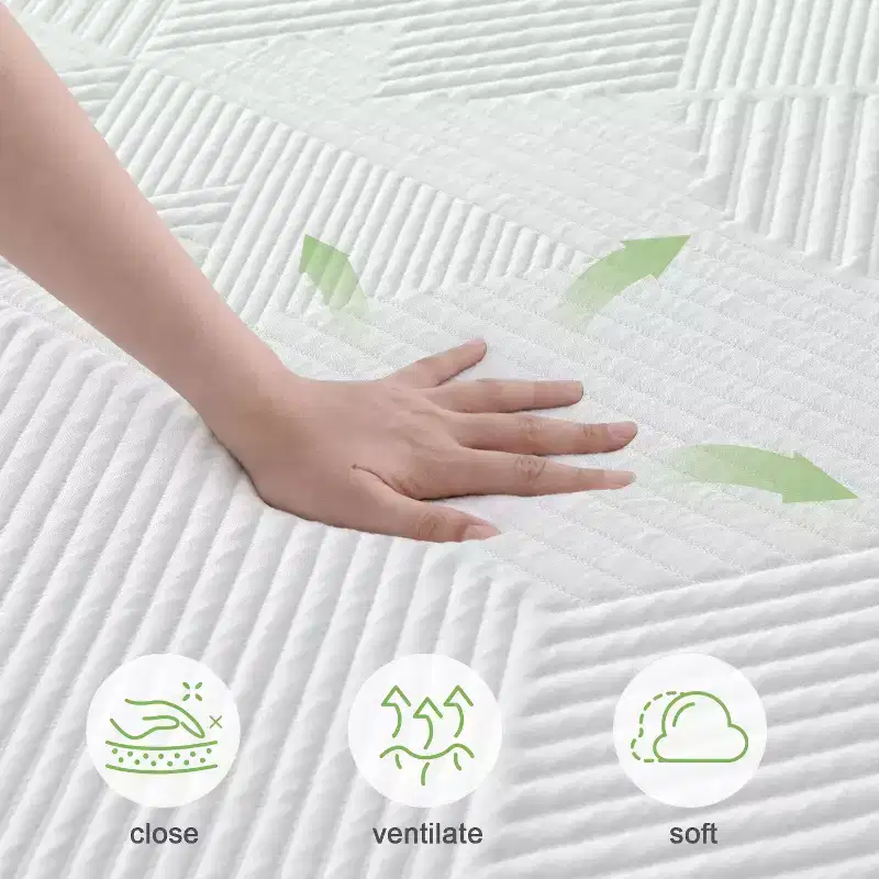 Wuleitex 14 Inch Medium Cooling Gel foam Mattress with Breathable Cover