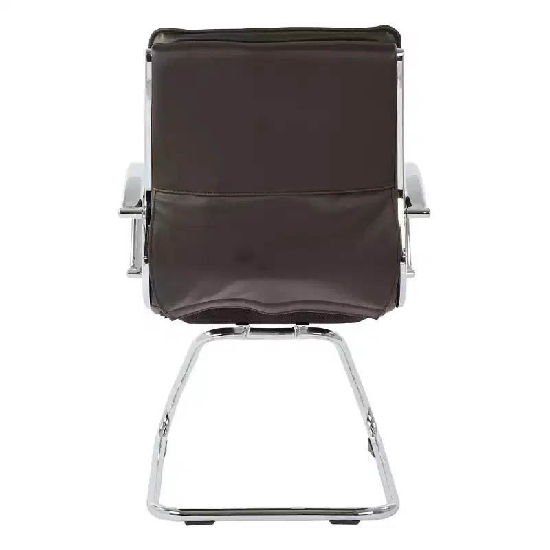 Armless Mid Back Manager's Faux Leather Chair with Chrome Base - OSP Designs