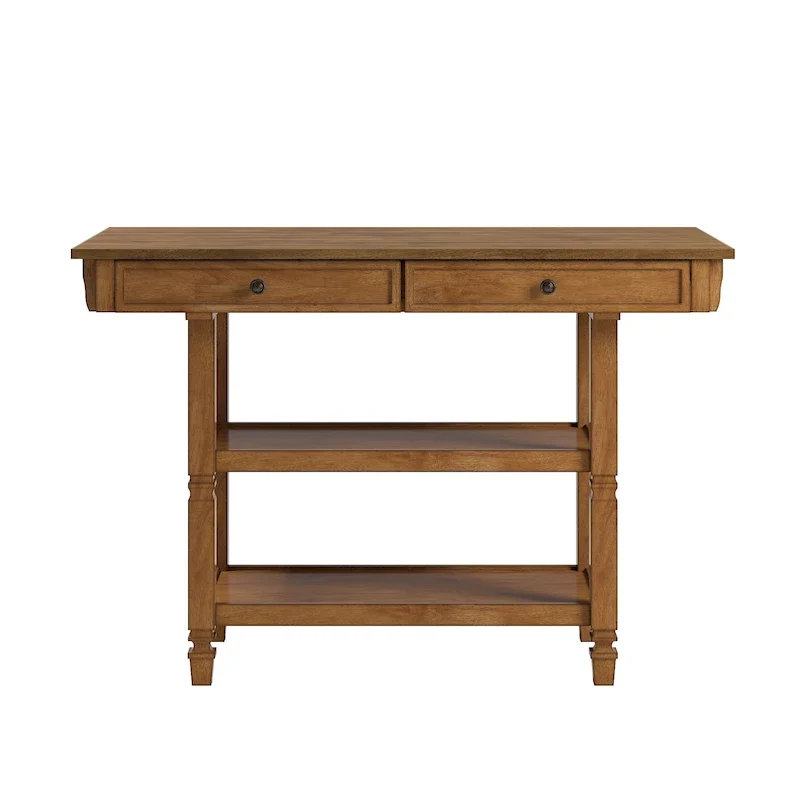 Two-Tone Kitchen Island Buffet with Drawers and Shelves
