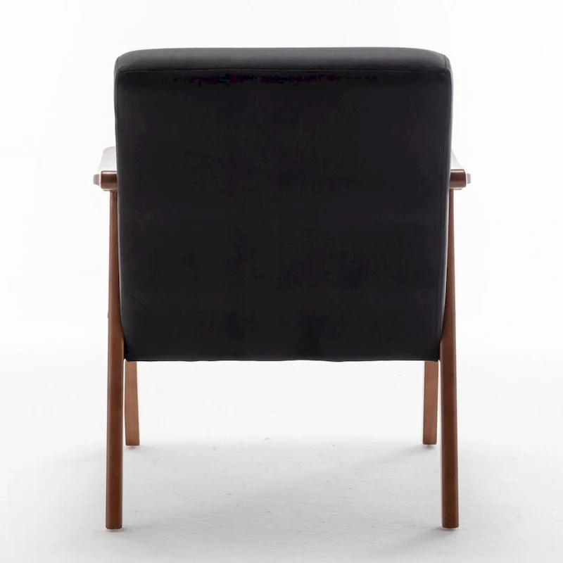 Mid-Century Modern Accent Chair with Solid Wood Frame, Set of 1