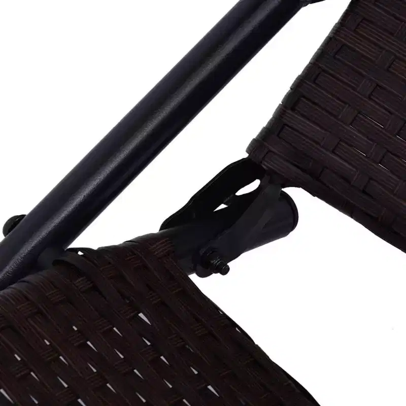 vidaXL Sun Lounger Poly Rattan, Powder-Coated Steel Medium