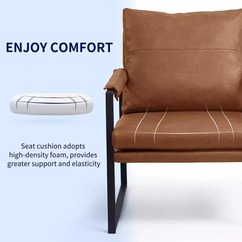 Subrtex Upholstered Modern Accent Chair with Metal Frame