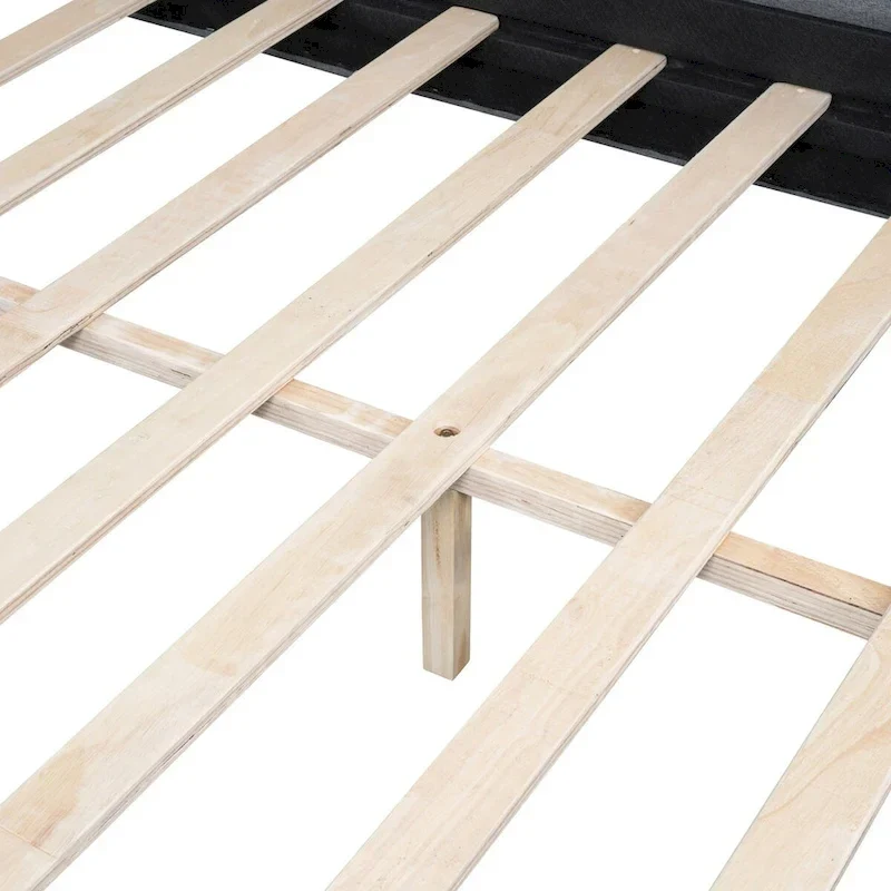 L-Shaped Semi-Enclosed Daybed with Solid Wood Legs
